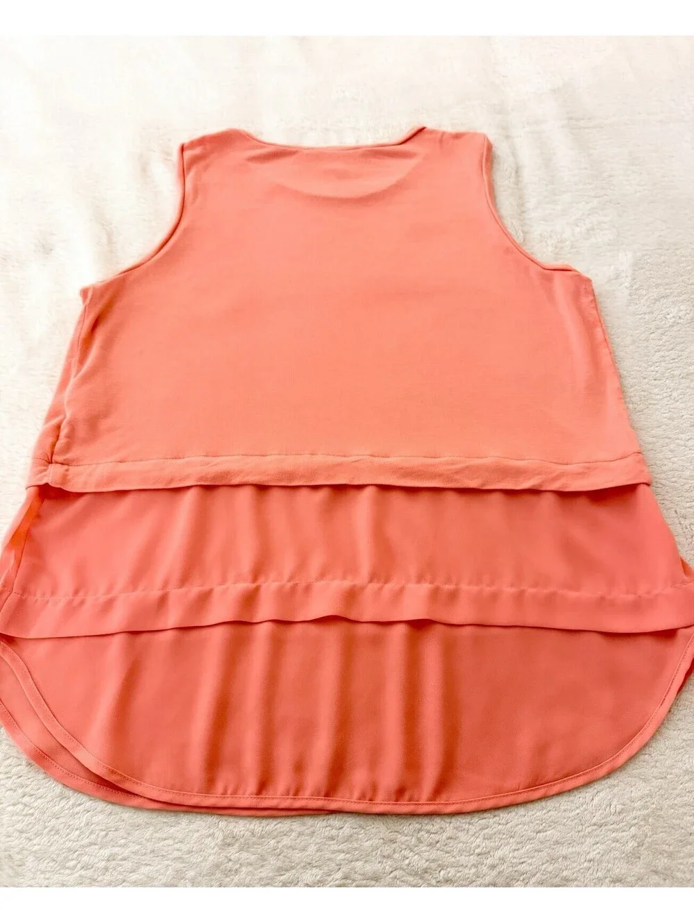 Michael Kors Coral Layered Sleeveless Blouse Women’s Top Size M